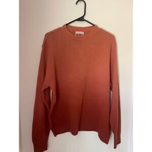 Vintage 70s/80s Sears Crewneck Sweater Rust Orange Wool Blend Knit-L